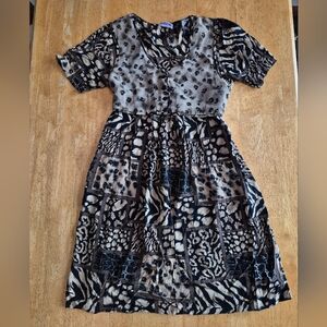 EUC VINTAGE Beth & Me Animal Print Midi Dress